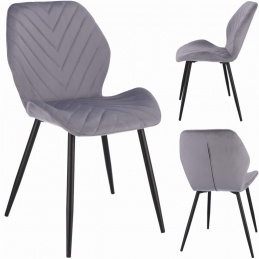MILARE čalouněná velurová židle šedá