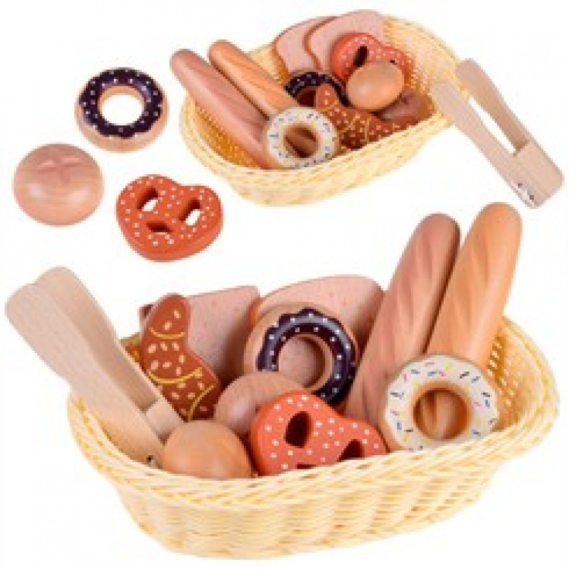 Košík na chléb s dřevěným pečivem ZA4134