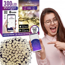 300 LED SVĚTLA BÍLÁ - OVLÁDÁNÍ MOBILNÍM TELEFONEM