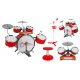 Hudební sada Percussion + Keyboard + Mikrofon pro děti 3+ červená Zvuky Světla