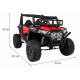 Buggy UTV Off-roader pro děti Červená + dálkové ovládání + nosič zavazadel + pomalý start + EVA + MP3 LED