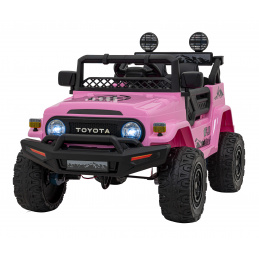 Toyota FJ Cruiser pro děti růžová + dálkové ovládání + pohon 4x4 + LED audio + EVA + pomalý start