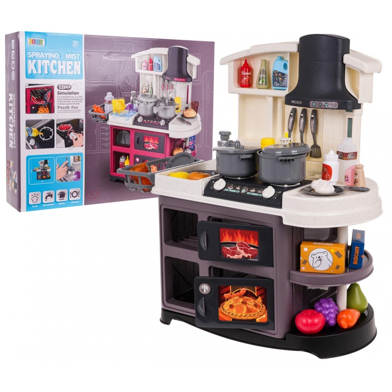 Kuchyně Kuchyňský Koutek s Funkcí Zvuku a Vody 52ks. Šedá