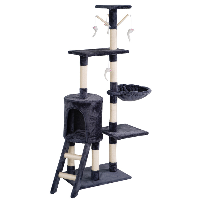 Aga Škrabadlo pro kočky 47x35x136 cm Tmavě šedá