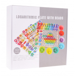 Vzdělávací dřevěná herní sada pro děti 3+ Hra na chytání ryb + učení čísel + tvorba vzorů