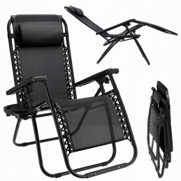 Skládací zahradní lehátko - černé