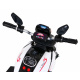 Rychlá turistická motorka na baterie pro děti Bílá + Audio + Světla + Eko kůže