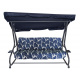 Zahradní houpačka Sedák Textilene 2x1 Vzor Listy Modrá