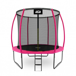Aga SPORT EXCLUSIVE Trampolína 250 cm Růžová + ochranná síť + žebřík