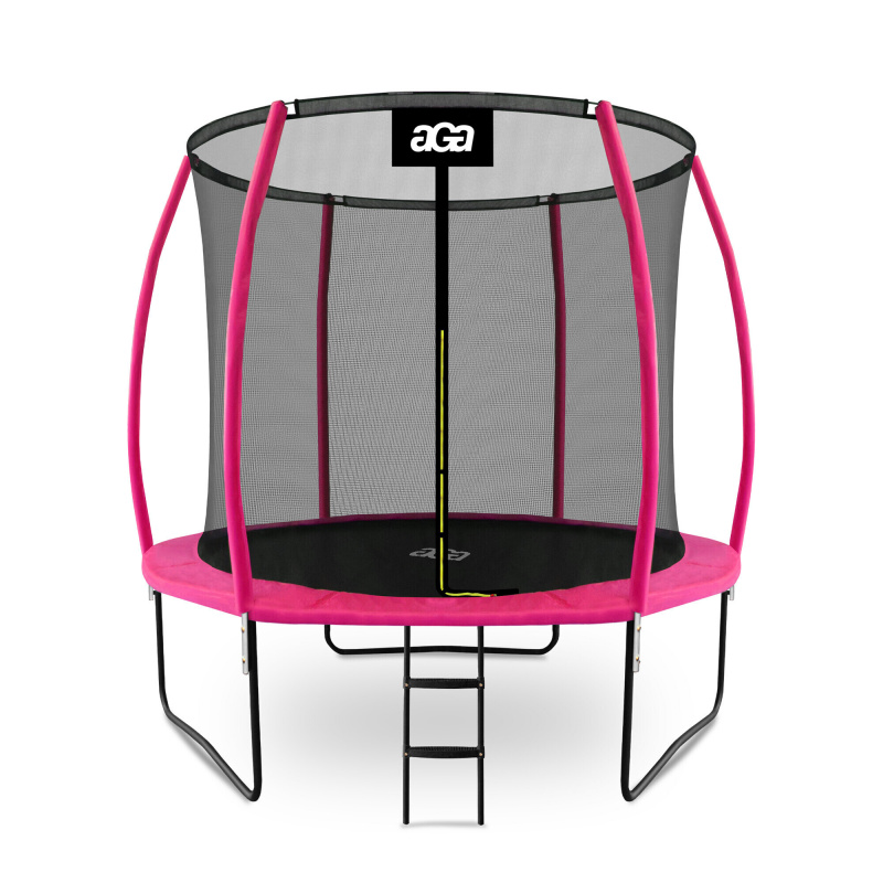 Aga SPORT EXCLUSIVE Trampolína 250 cm Růžová + ochranná síť + žebřík