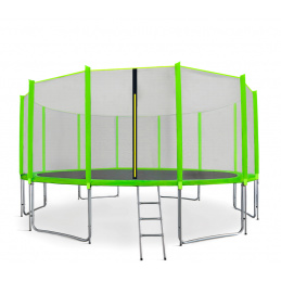Aga SPORT PRO Trampolína 500 cm Light Green + ochranná síť  + žebřík + kapsa na obuv