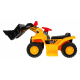 Buldozer na baterie pro děti Jezdec + helma + pohyblivý kbelík + zvuky