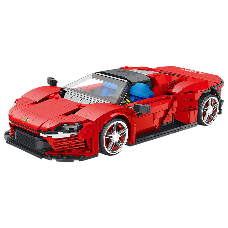 Sada Stavebnic Sportovní Auto Červené 1069ks.