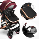 Kiduku Kombinovaný kočárek 3v1 Bórdo/Černý