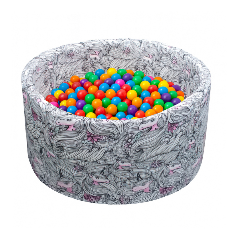 Aga Suchý bazén 90x40 cm s míčky Jednorožec