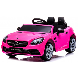 Mercedes SLC 300 růžový Pěnová Kola Eva, měkké sedadlo Licence Lithium-iontová baterie