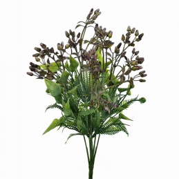 Umělá rostlina Větvička květů 35 cm výška světle fialová JAKO ŽIVÁ