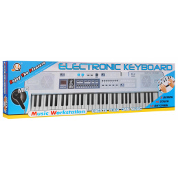 Bílá klávesnice pro děti 5+ Mikrofon + nahrávání + stereo reproduktory - model č. 008