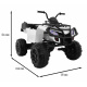 Čtyřkolka XL na baterie pro děti bílá + pohon 4x4 + nosič zavazadel + pomalý start + EVA + LED audio