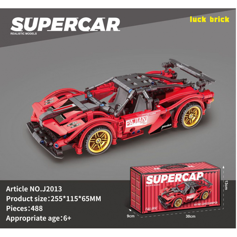 Sada Stavebnic Sportovní Auto Červené 482ks.