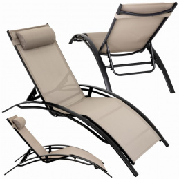 Skládací hliníkové zahradní lehátko