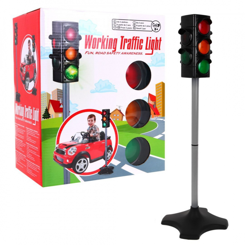 Interaktivní semafor pro dětské řidiče 3+ Světelné zvukové efekty + 2 režimy