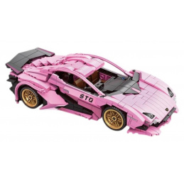 Sada Stavebnic Sportovní Auto Růžové 702ks.