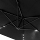 Aga Zahradní slunečník 300 cm Černý s LED osvětlením