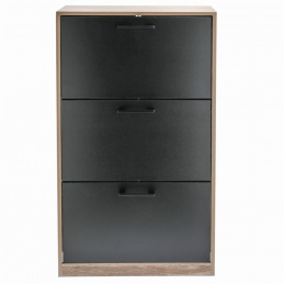 Skříňka na boty 3 komorová - černá