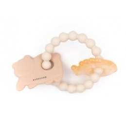 Silikonové kousátko růžový Medvídek 4m+ BAMBOOM univerzální