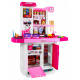Obrovská růžová kuchyňka pro děti 3+ Interaktivní hořáky + Vodovodní kohoutek + Audio panel + Příslušenství