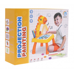 Interaktivní kreslící projektor Žirafa pro děti 3+ Stoli + noční lampička + 24 obrázků + 12 per + světelné zvuky