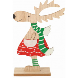 Dřevěný sob k postavení jako ozdoba na svátky