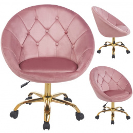 Elegantní otočné křeslo RUNDO - růžové