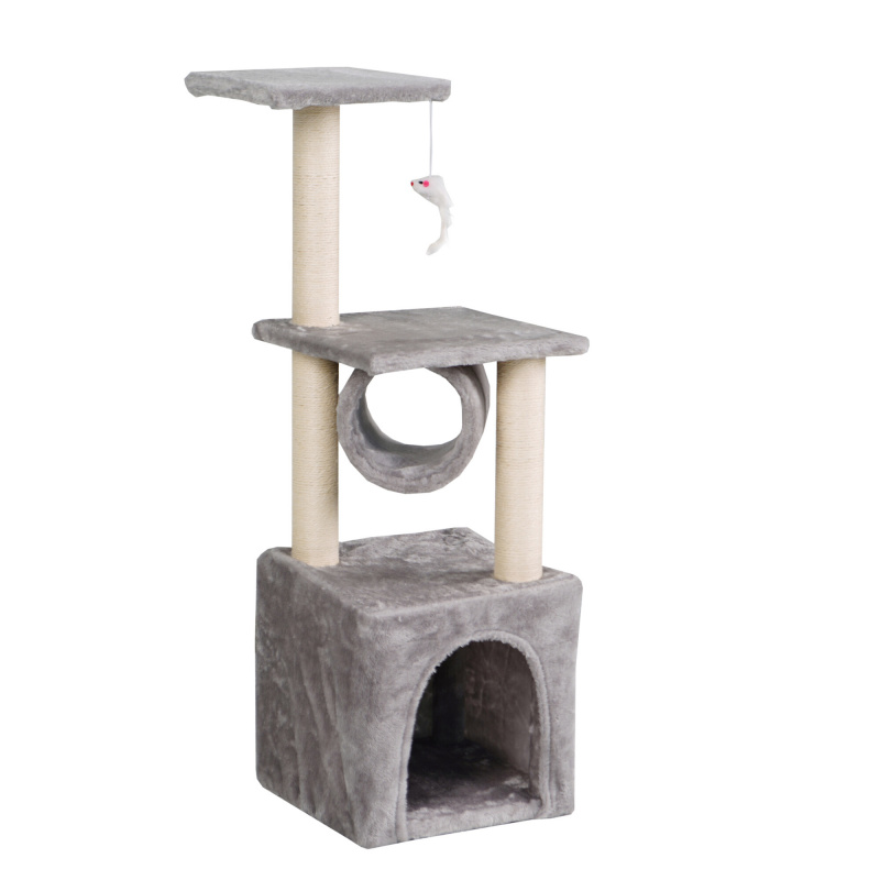 Aga Škrabadlo pro kočky 30x30x90 cm Šedé