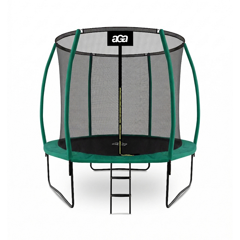 Aga SPORT EXCLUSIVE Trampolína 250 cm Tmavě zelená + ochranná síť + žebřík - II. JAKOST