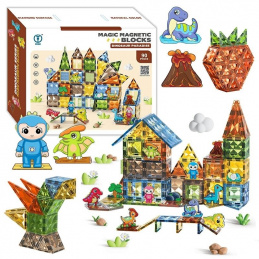 BK2 MAGNETICKÉ DIAMANTOVÉ KOSTKY DINOZAURY 90 KS