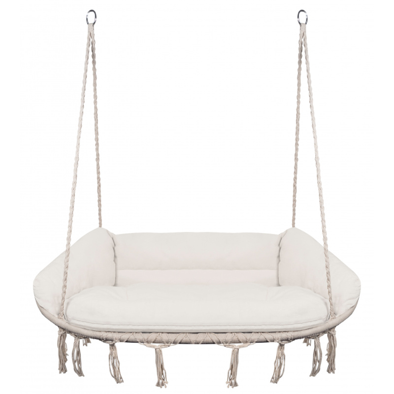 Aga Dvojité závěsné houpací křeslo Béžové