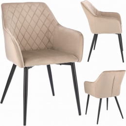 Židle APIS béžová čalouněná sametová
