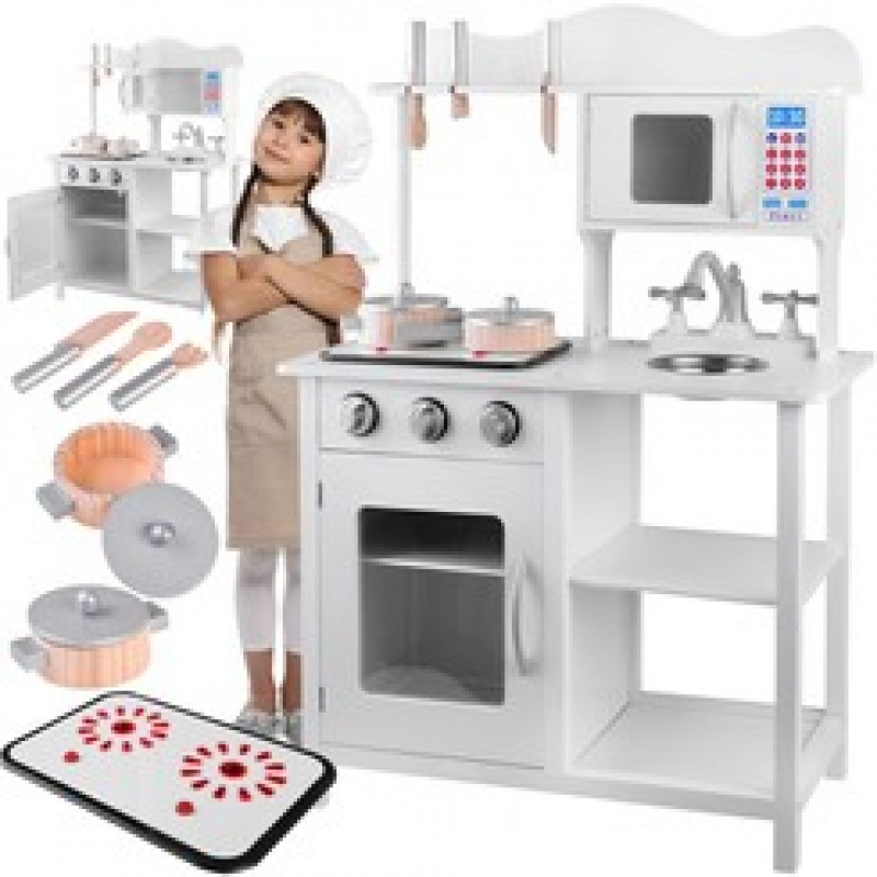 Dřevěná kuchyňka pro děti ZA4127 Bílá