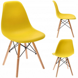 Skandinávská plastová židle EVA žlutá