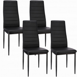 Židle VERUM ekokůže černé - 4 kusy