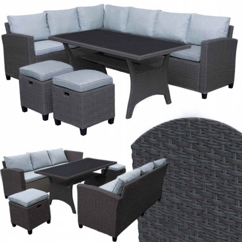 BIANCA zahradní koutek - technorattan grafitový