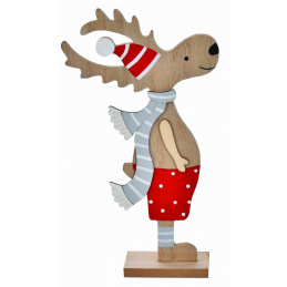 Dřevěný sob k postavení jako ozdoba na svátky