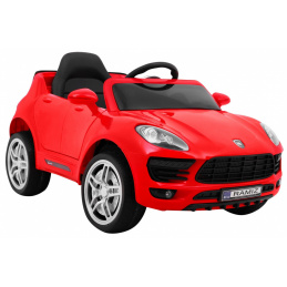 Turbo-S bateriové auto pro děti Červené + Dálkové ovládání + Pomalý start + EVA kola + Rádio MP3