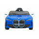 Dětské bateriové autíčko BMW i4 modré + pomalý start + EVA + eko kůže + LED audio + dálkové ovládání