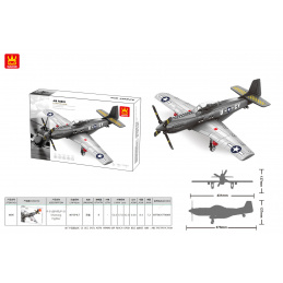 Sada Stavebnic Vojenské Letadlo 256ks.