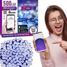 500 LED SVĚTEL STUDENÁ BÍLÁ - OVLÁDÁNÍ TELEFONEM