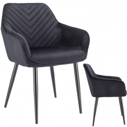 Čalouněná velurová židle NAPOLI černá