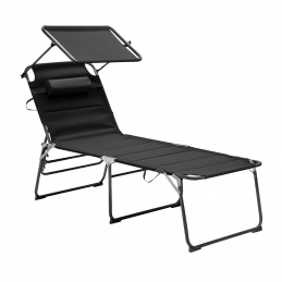 Aga Zahradní lehátko XXL se stříškou Černé 2DAZ565 - II. JAKOST